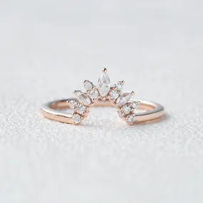 Marquise Moissanite Stacking Curved Band