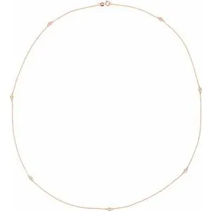 14K Rose 1/4 CTW Natural Diamond 5-Station 18" Necklace