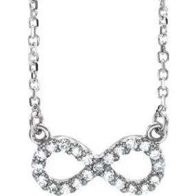 14K White 1/6 CTW Natural Diamond Infinity 17" Necklace