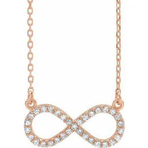 14K White 1/6 CTW Natural Diamond Infinity 17" Necklace