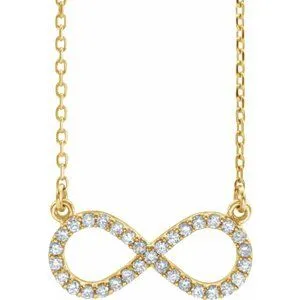 14K White 1/6 CTW Natural Diamond Infinity 17" Necklace