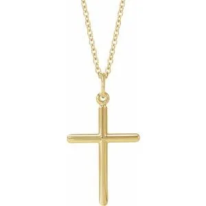 14K Yellow Cross 18" Necklace