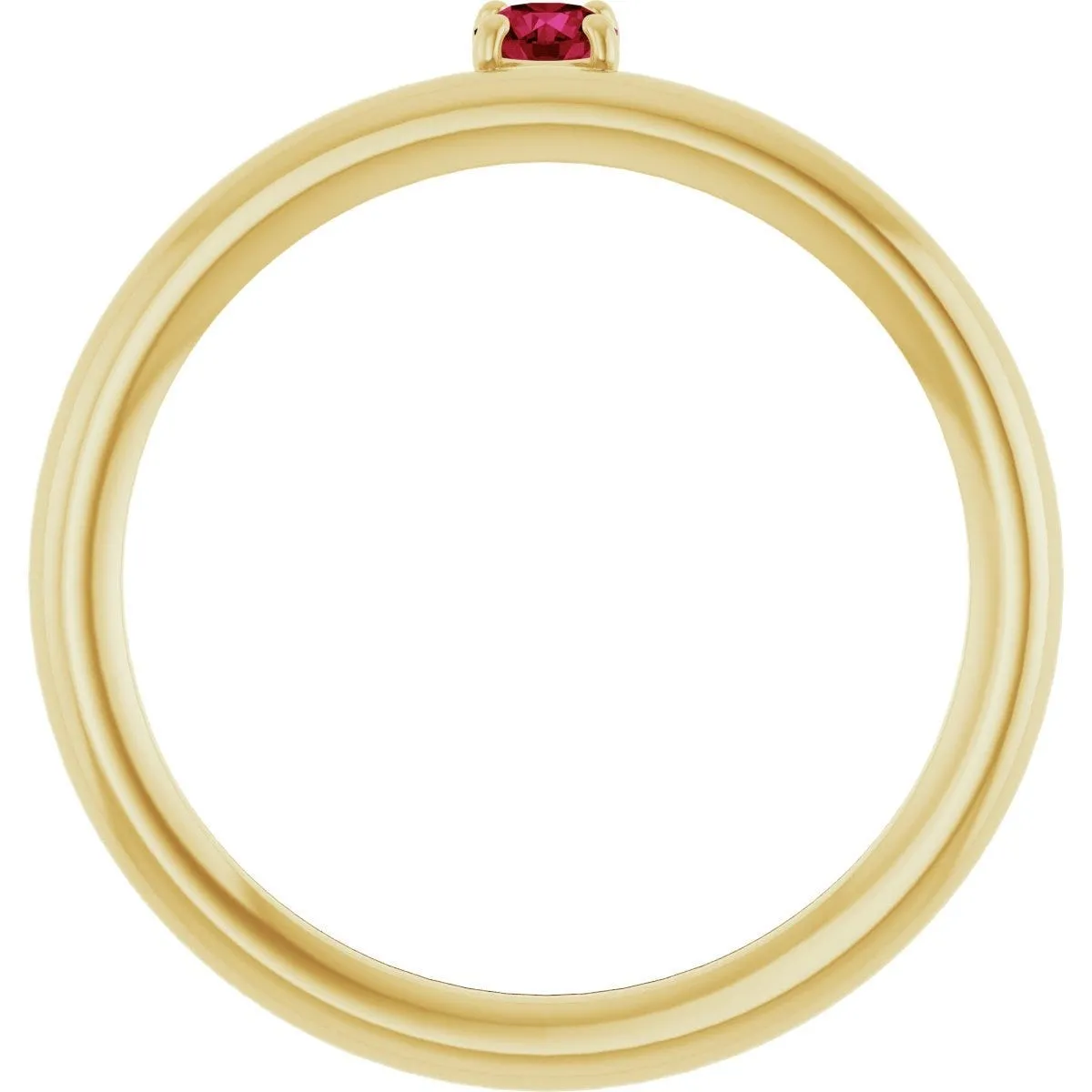 14K Yellow Natural Ruby Stackable Ring