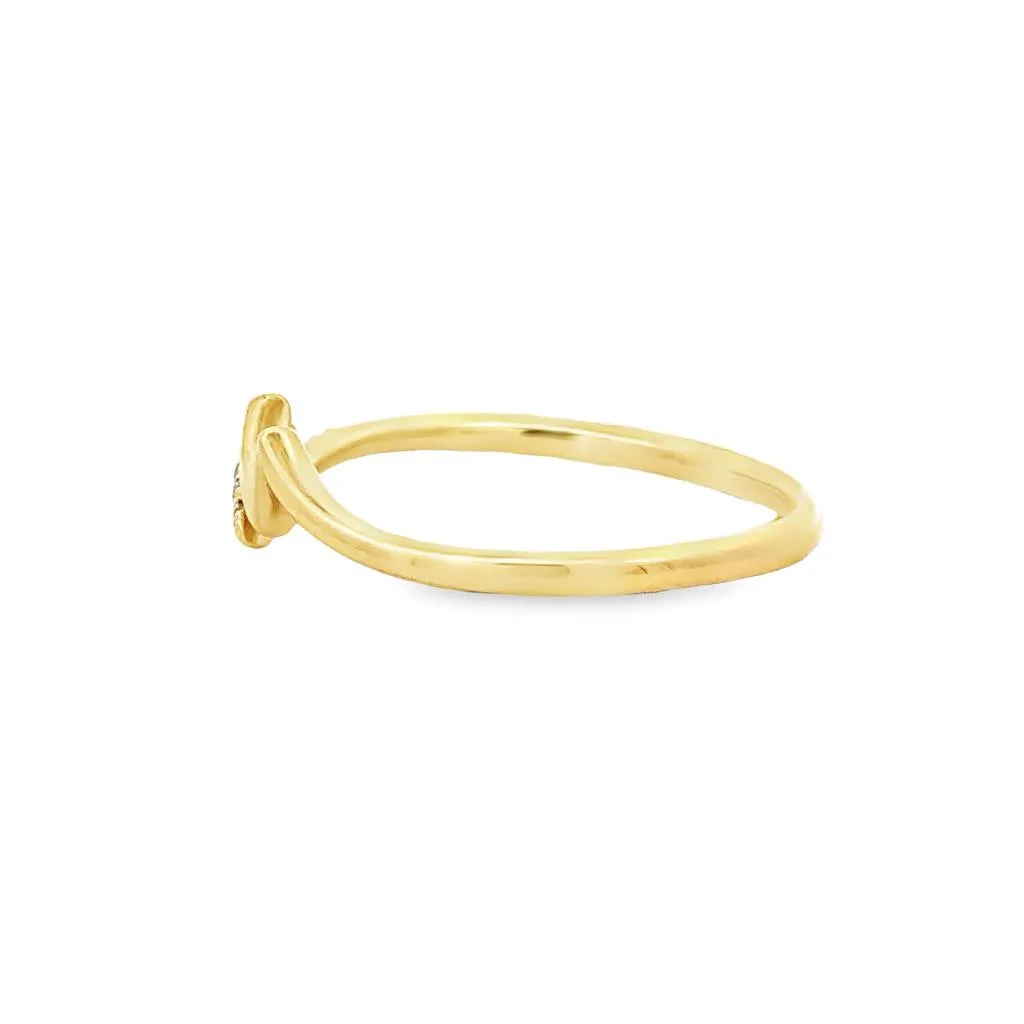 18K Yellow Gold 0.15ctw Diamond Lighting Bolt Stackable Ring