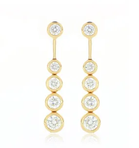 18k Yellow Gold Cascading Diamond Drop Earrings