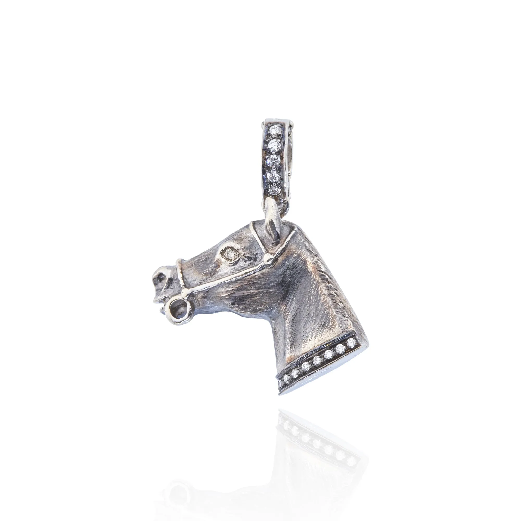 18kt White Gold Equestrian Charm