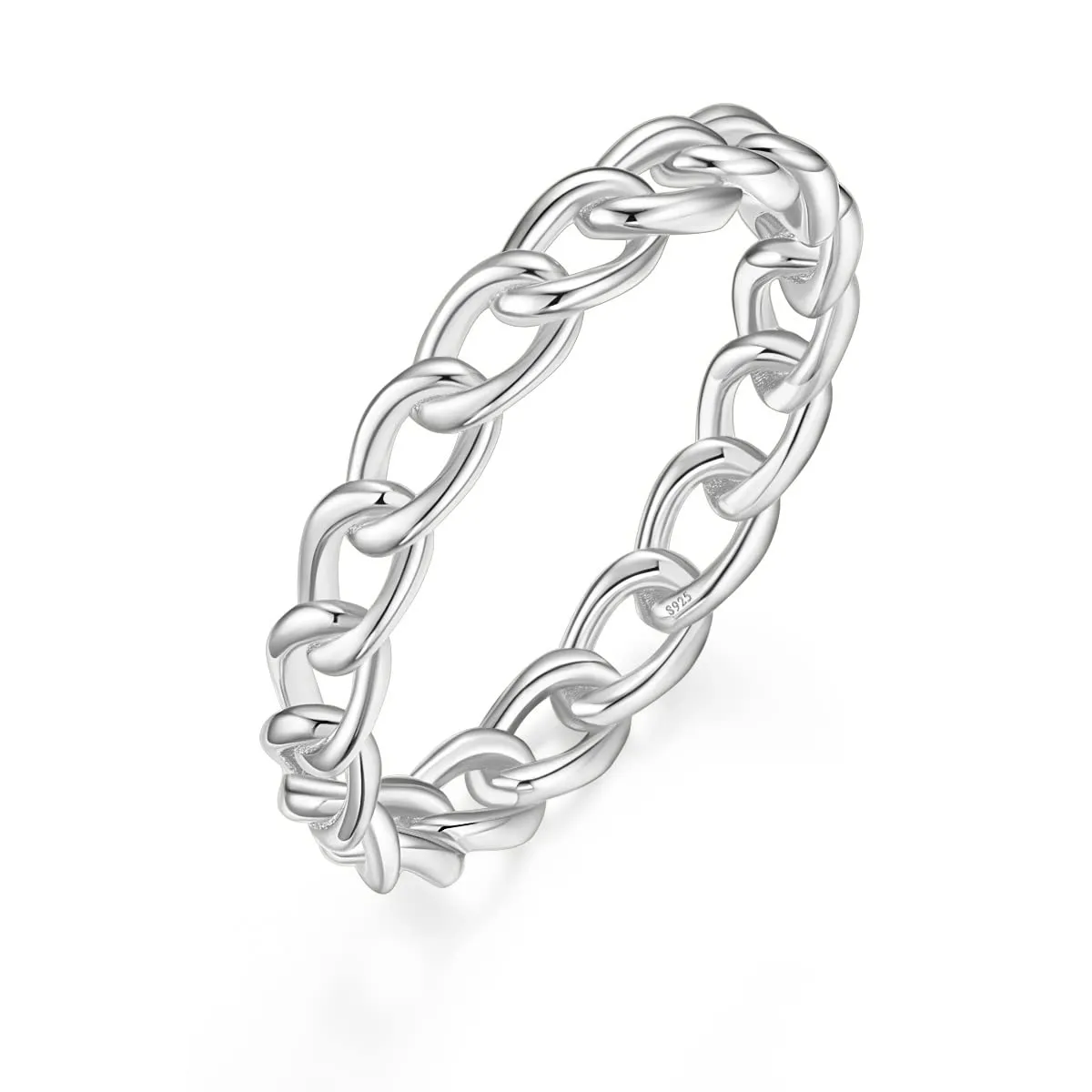 3.8mm Sterling Silver Gold Plated Chain Ring