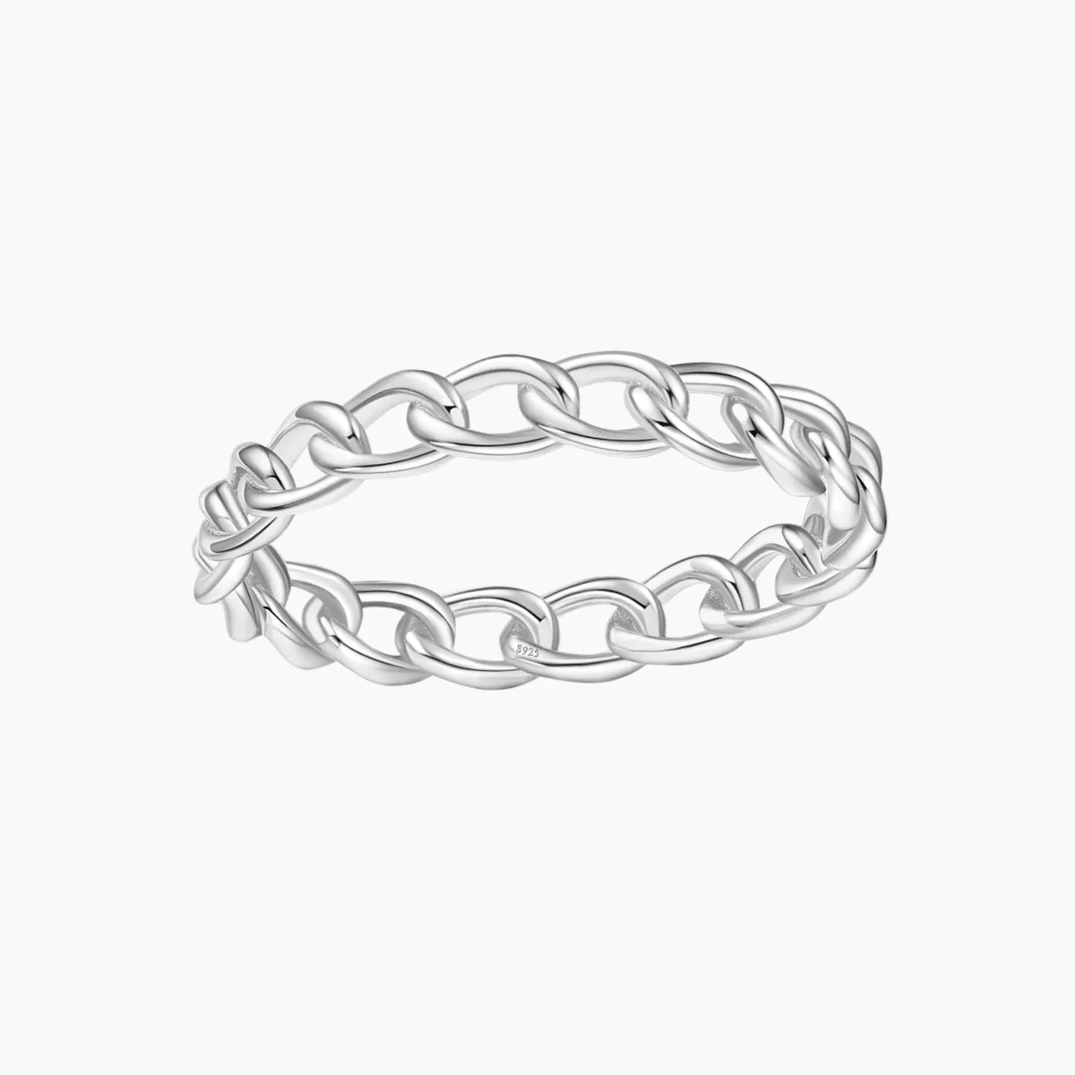 3.8mm Sterling Silver Gold Plated Chain Ring