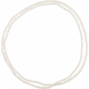 8-8.5 mm Cultured White Freshwater Pearl 72" Strand