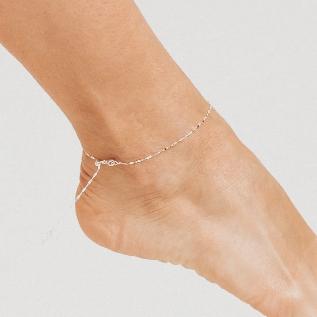 Adjustable Specchio Mirror Anklet (Silver)