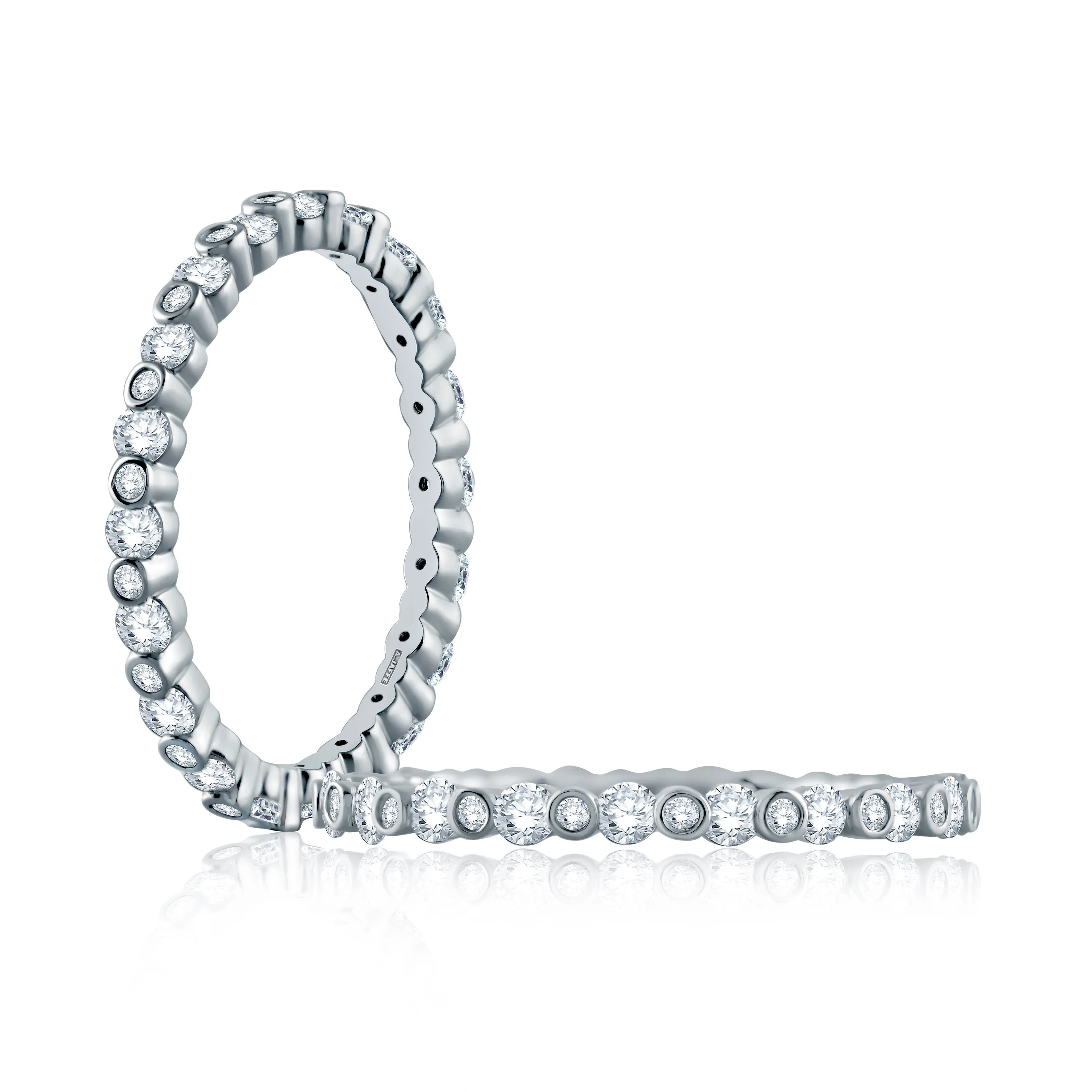 Alternating Bezel Set Stackable Band