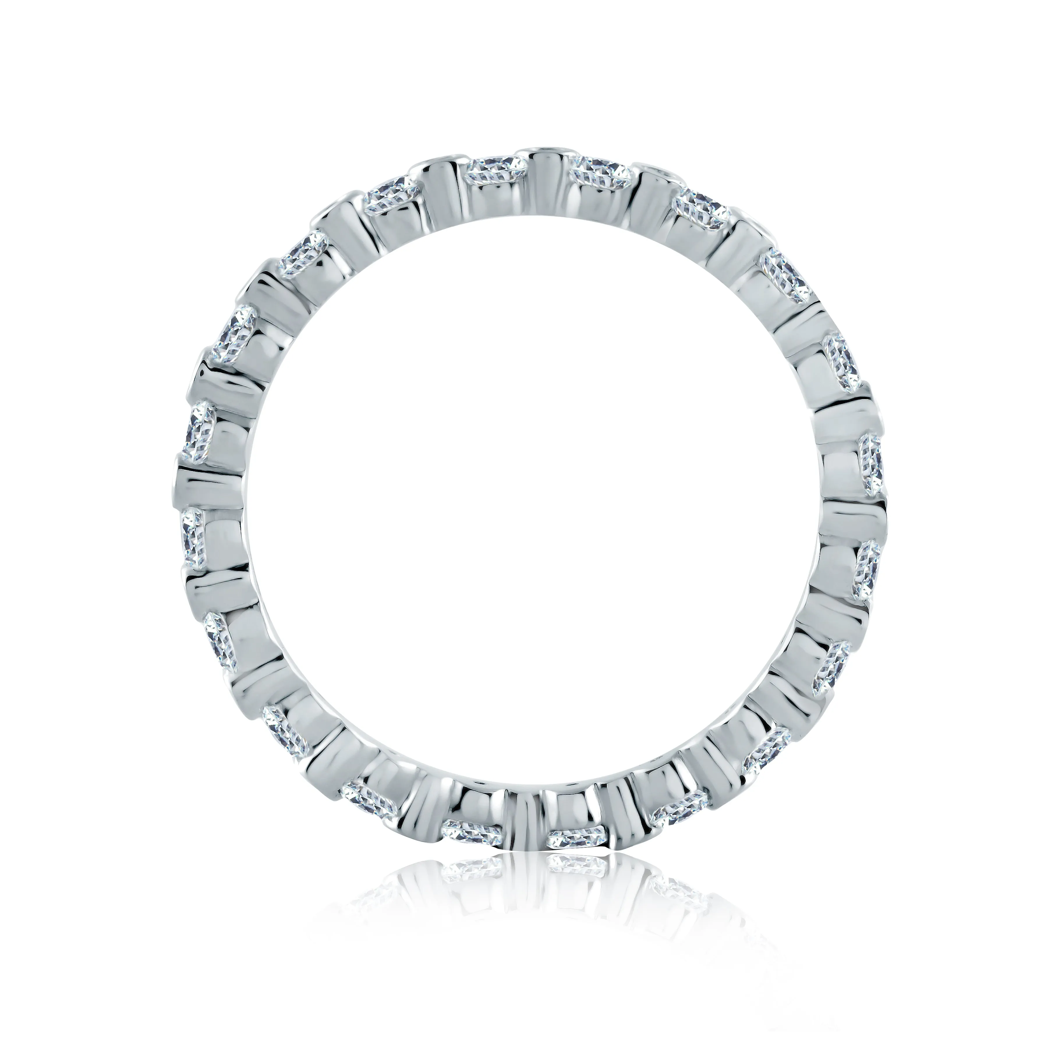 Alternating Bezel Set Stackable Band