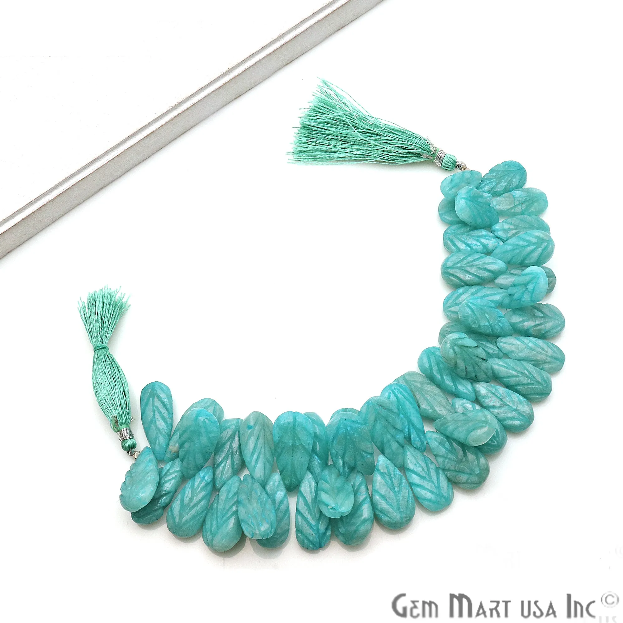 Amazonite Pears Beads, 8 Inch Gemstone Strands, Drilled Strung Briolette Beads, Pears Shape, 23x11mm