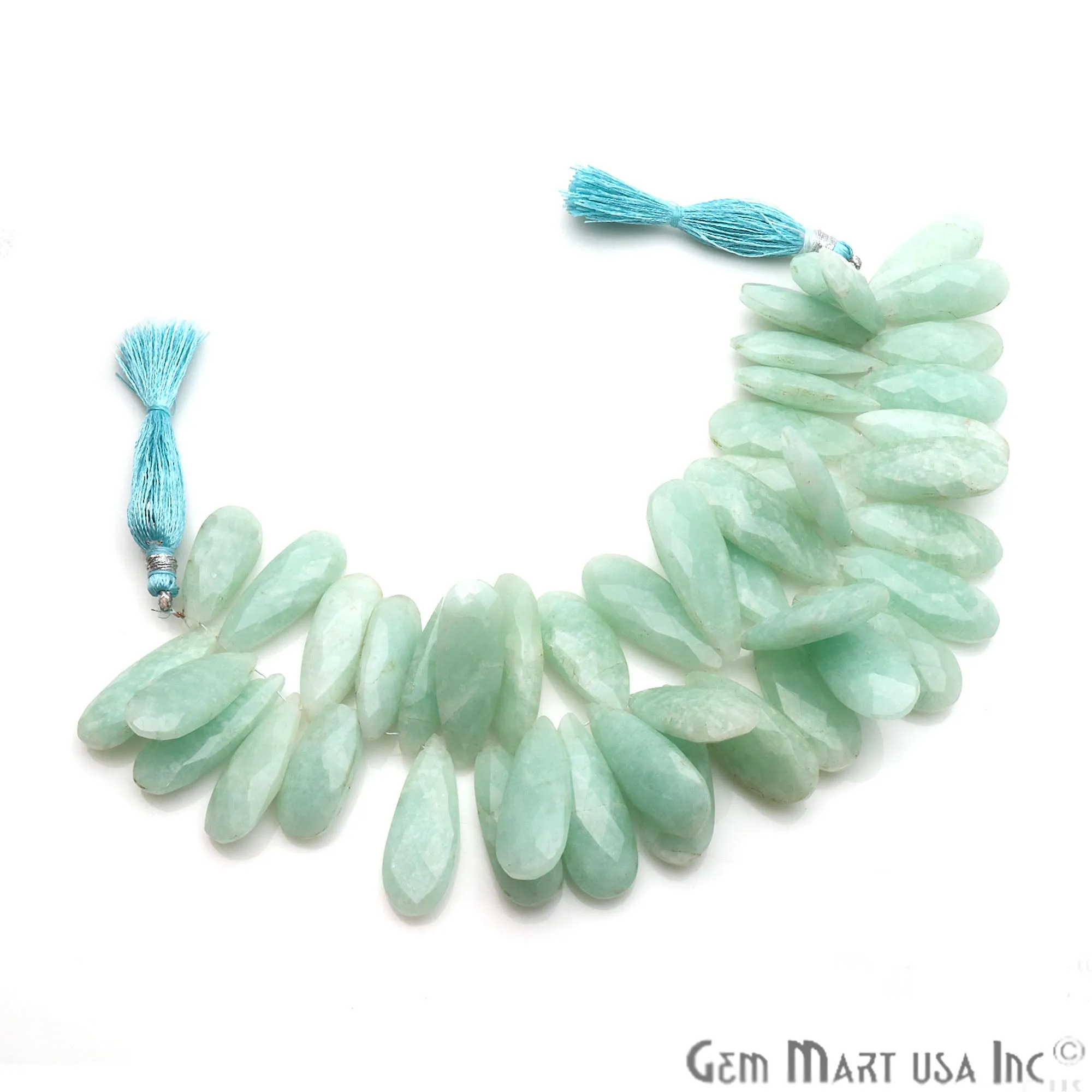 Amazonite Pears Beads, 8 Inch Gemstone Strands, Drilled Strung Briolette Beads, Pears Shape, 30x12mm