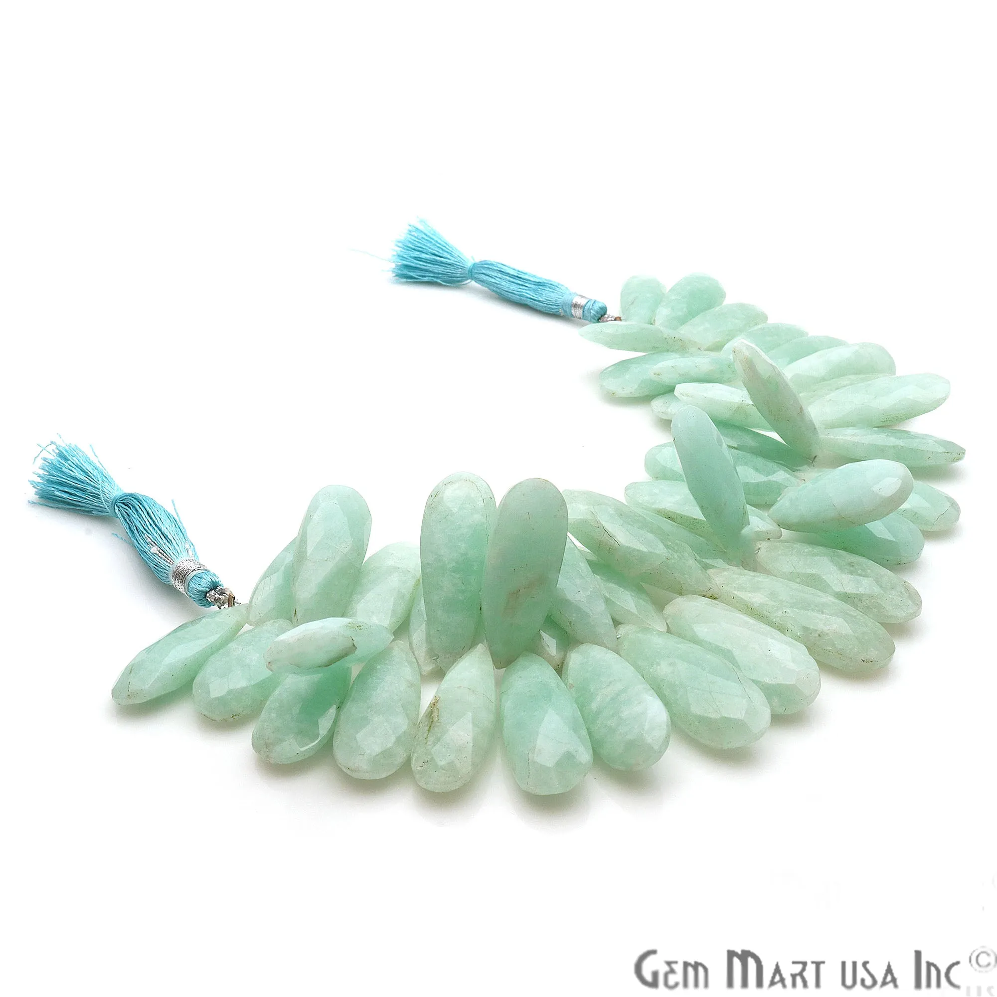 Amazonite Pears Beads, 8 Inch Gemstone Strands, Drilled Strung Briolette Beads, Pears Shape, 30x12mm