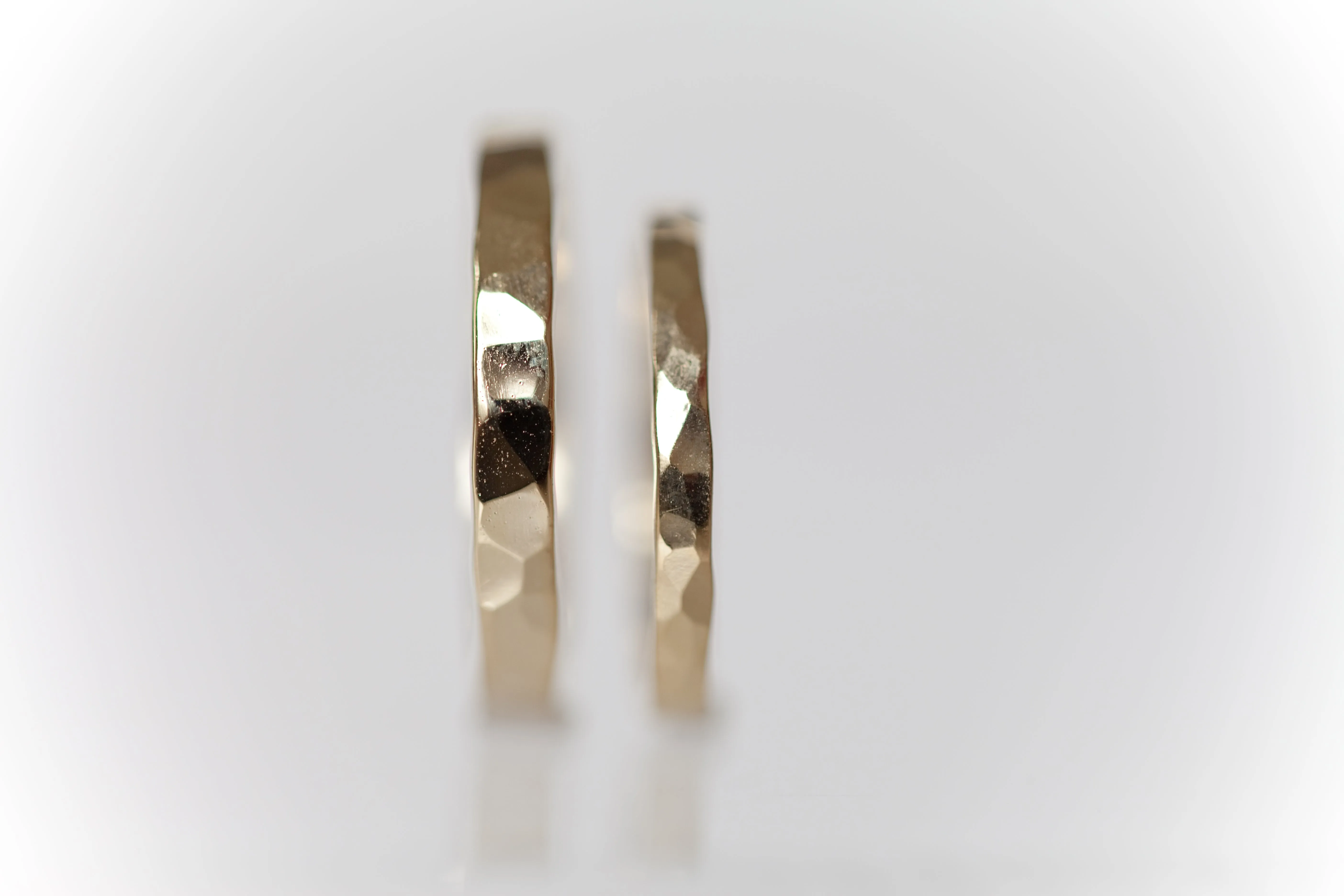 Angular Wedding Ring Set hammered & polished