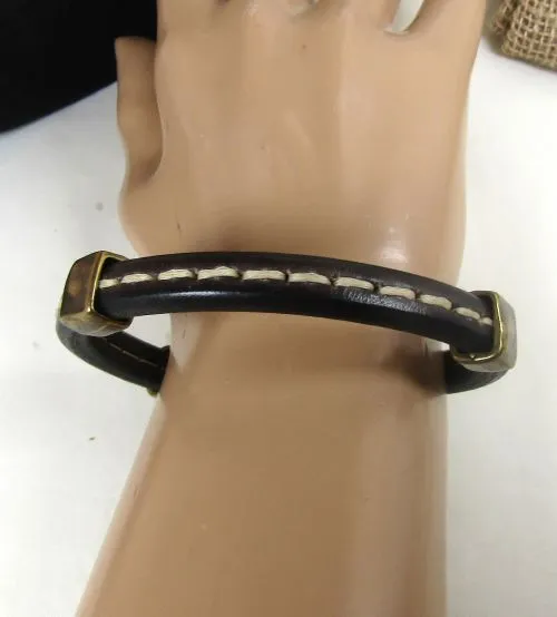 Black Leather Bracelet for a Man