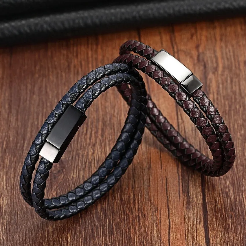 Bracelet Chain Bracelet Men Genuine Leather Magnet Leather Bracelet for women Male