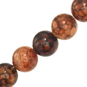 Brown Fire Agate 8mm Round (Pack of 10)