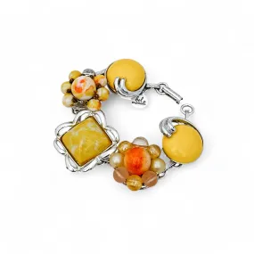 Butterscotch Vintage Cluster Bracelet