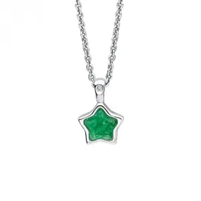 Children's May Green Quartz Star And Diamond Pendant P5374G