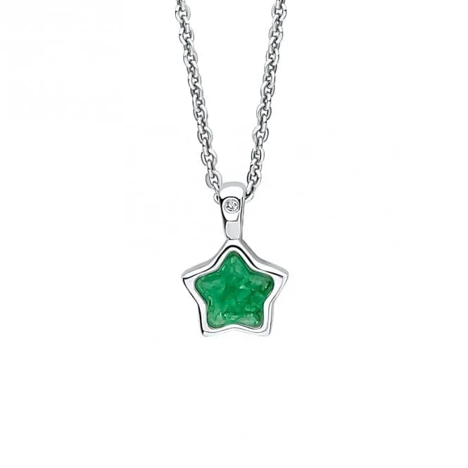 Children's May Green Quartz Star And Diamond Pendant P5374G