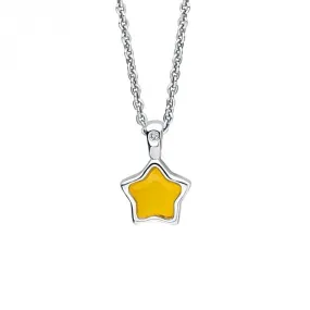 Children's November Light Yellow Quartz Star And Diamond Pendant P5370Y