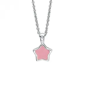 Children's October Rose Quartz Star And Diamond Pendant P5379P