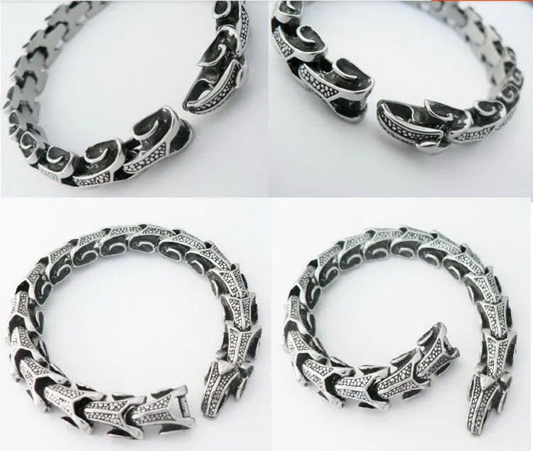 Cool Stainless Steel dragon Grain Bracelets For Men New Arrival Personality Keel Mens Bracelets & Bangles For Man Jewelry