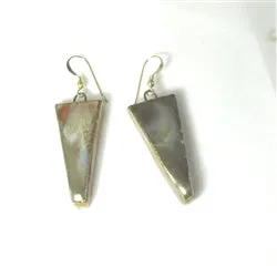 Coppery Gold Metallic Artisan Handmade Earrings Raku Glaze