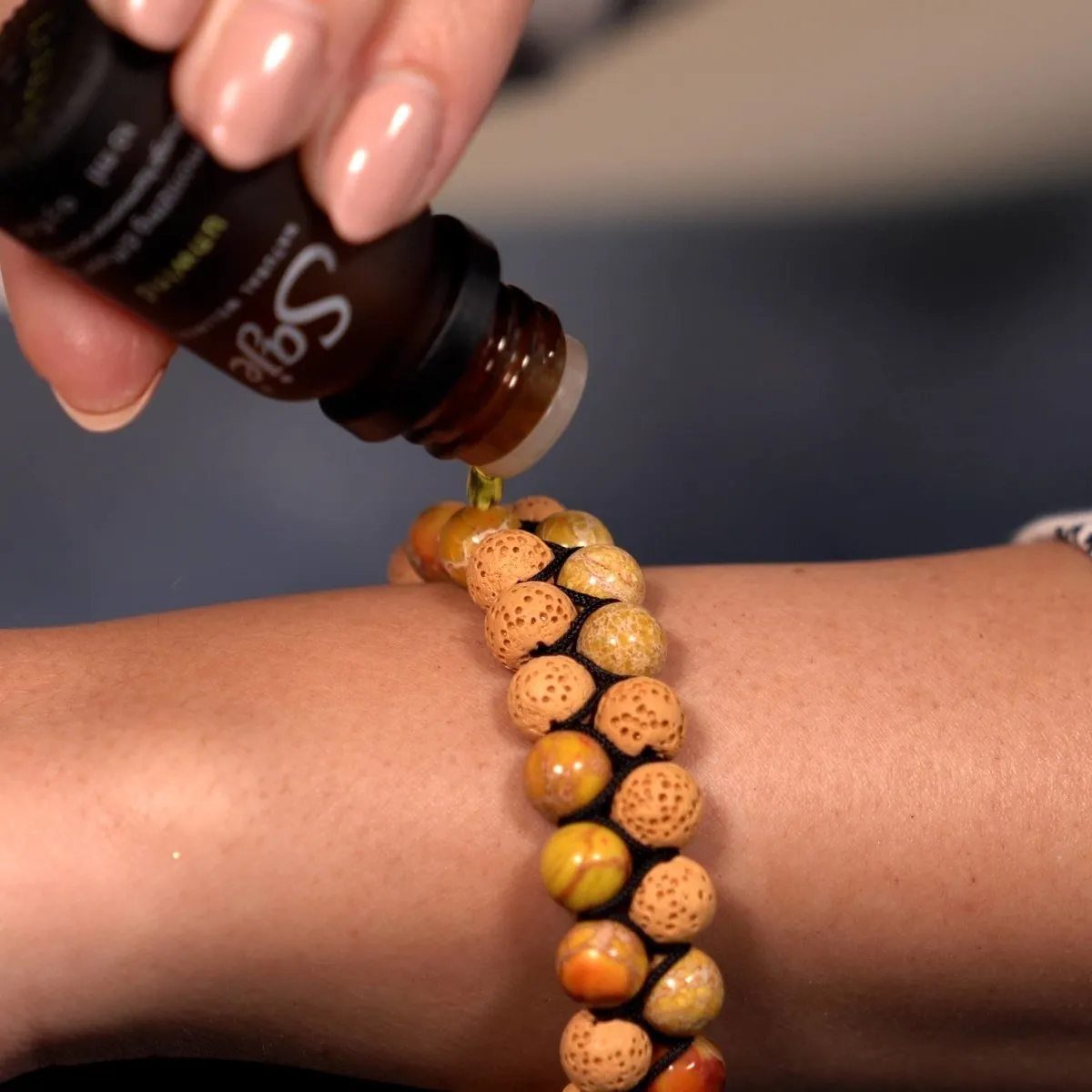 Coriander Oceanic Jasper | Gunmetal | Lava Rock Diffuser Bracelet