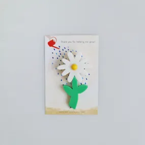 Daisy White Brooch