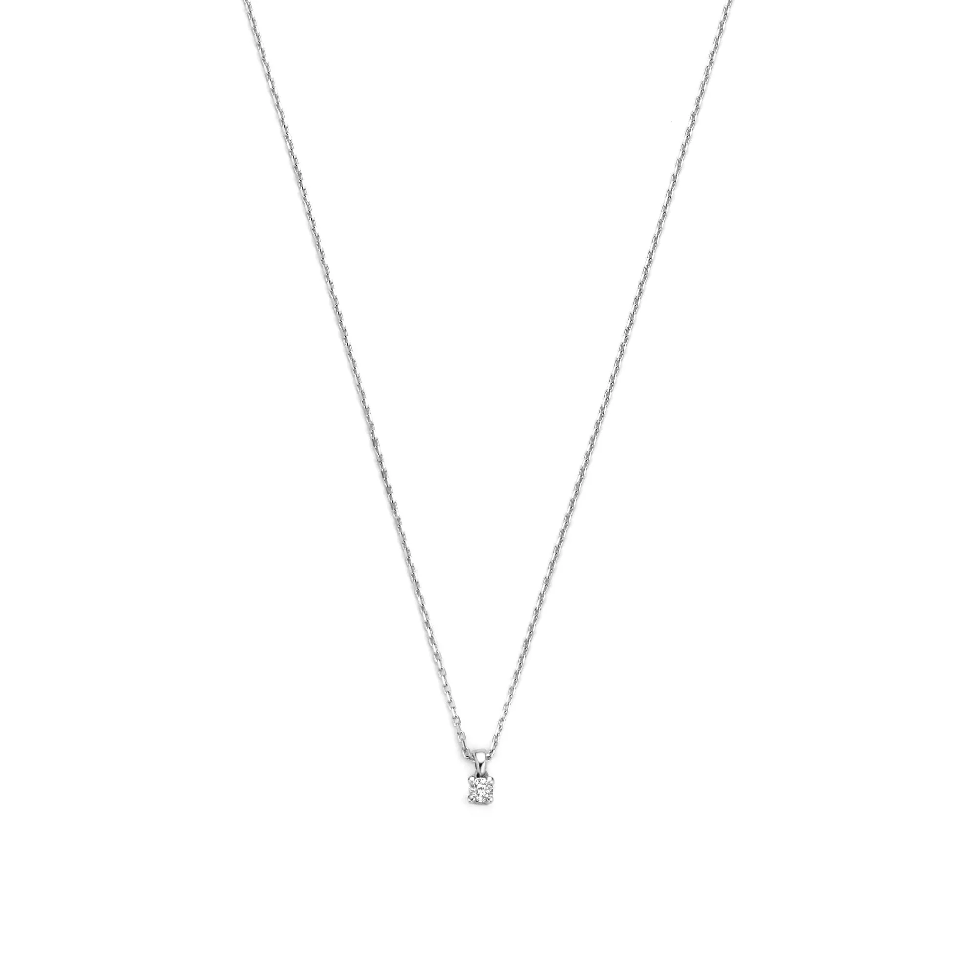 De la Paix Céline 14 karat white gold necklace with diamond 0.05 carat