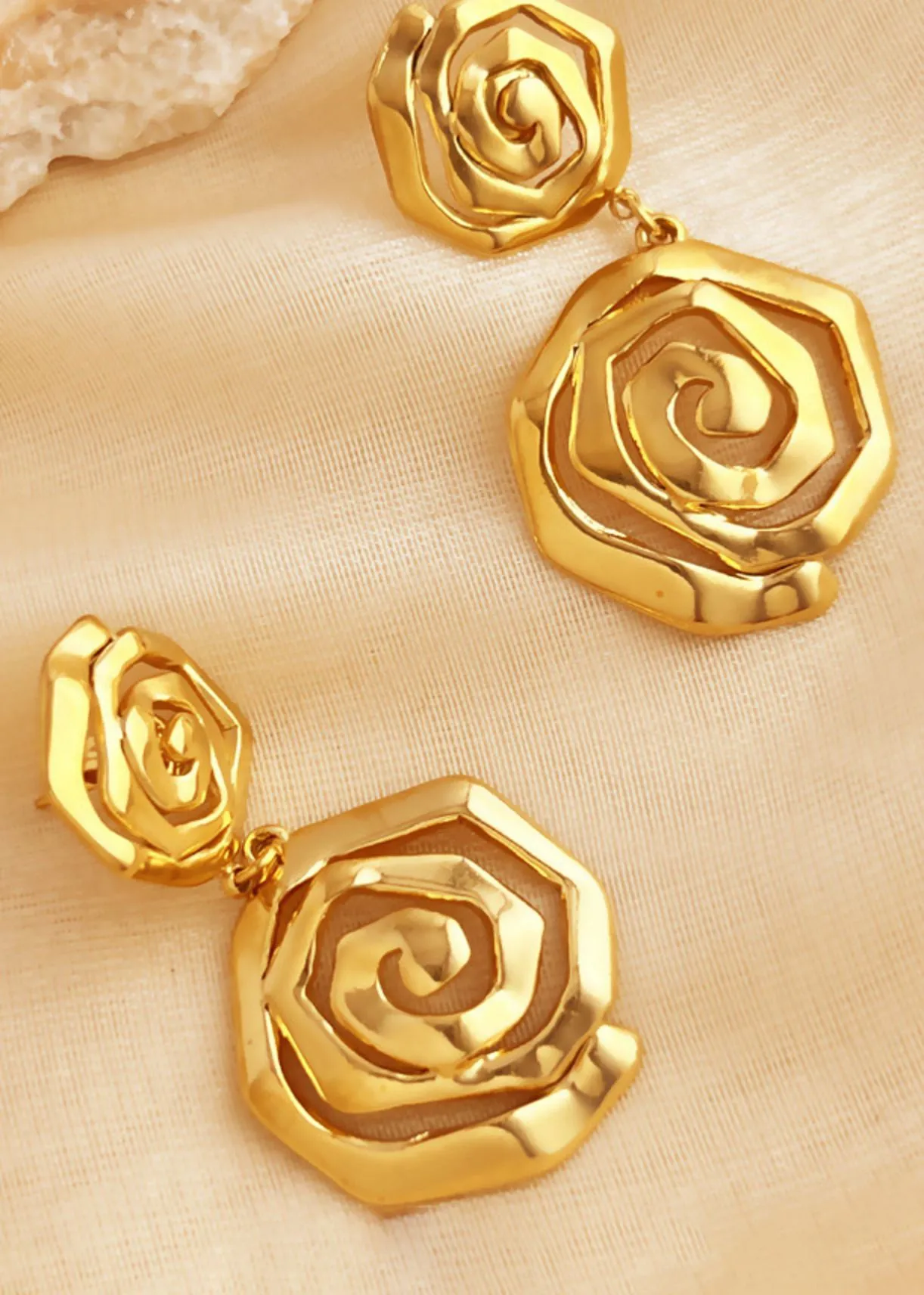 Double Swirl Drop Earrings