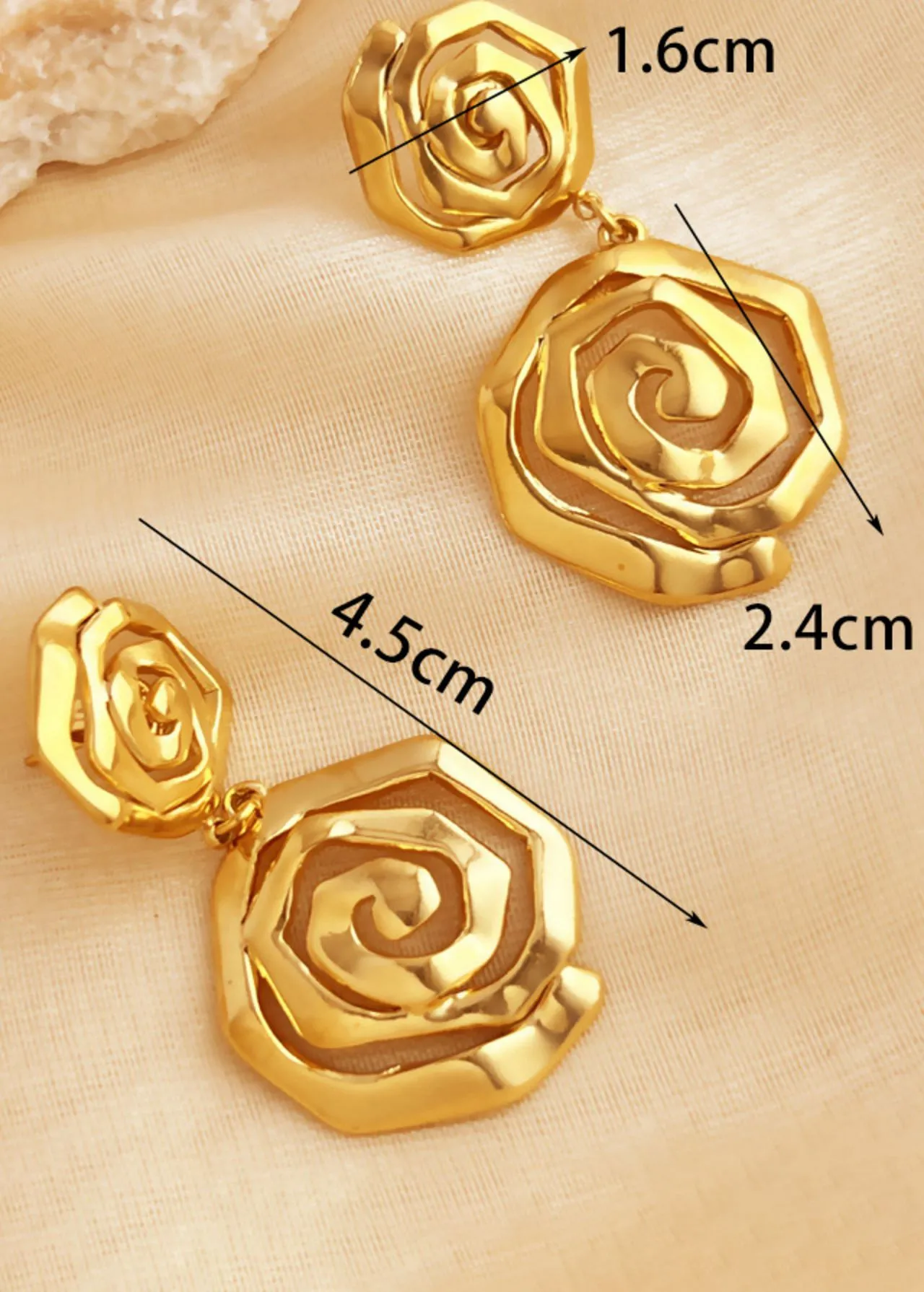 Double Swirl Drop Earrings