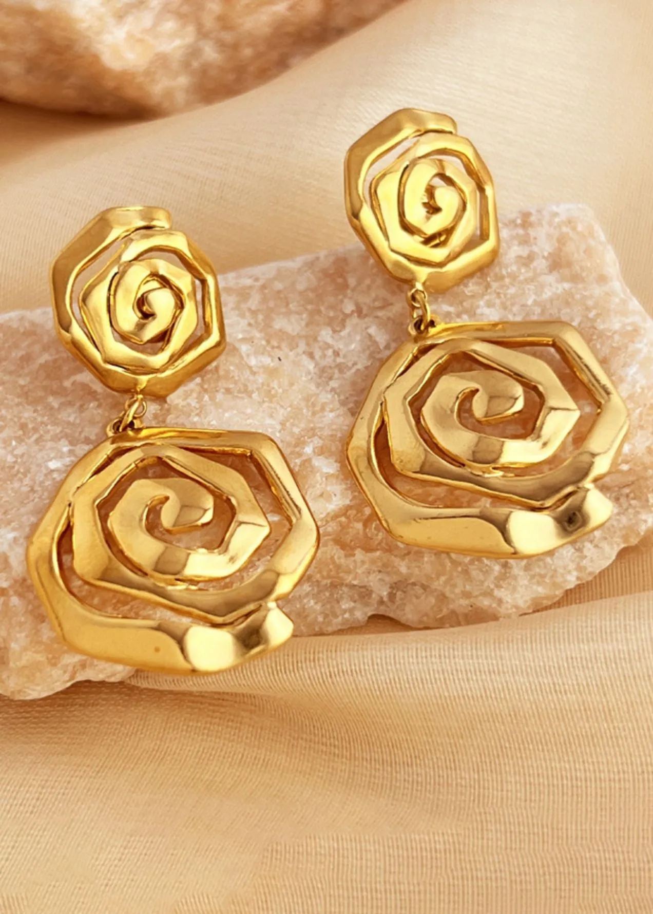 Double Swirl Drop Earrings