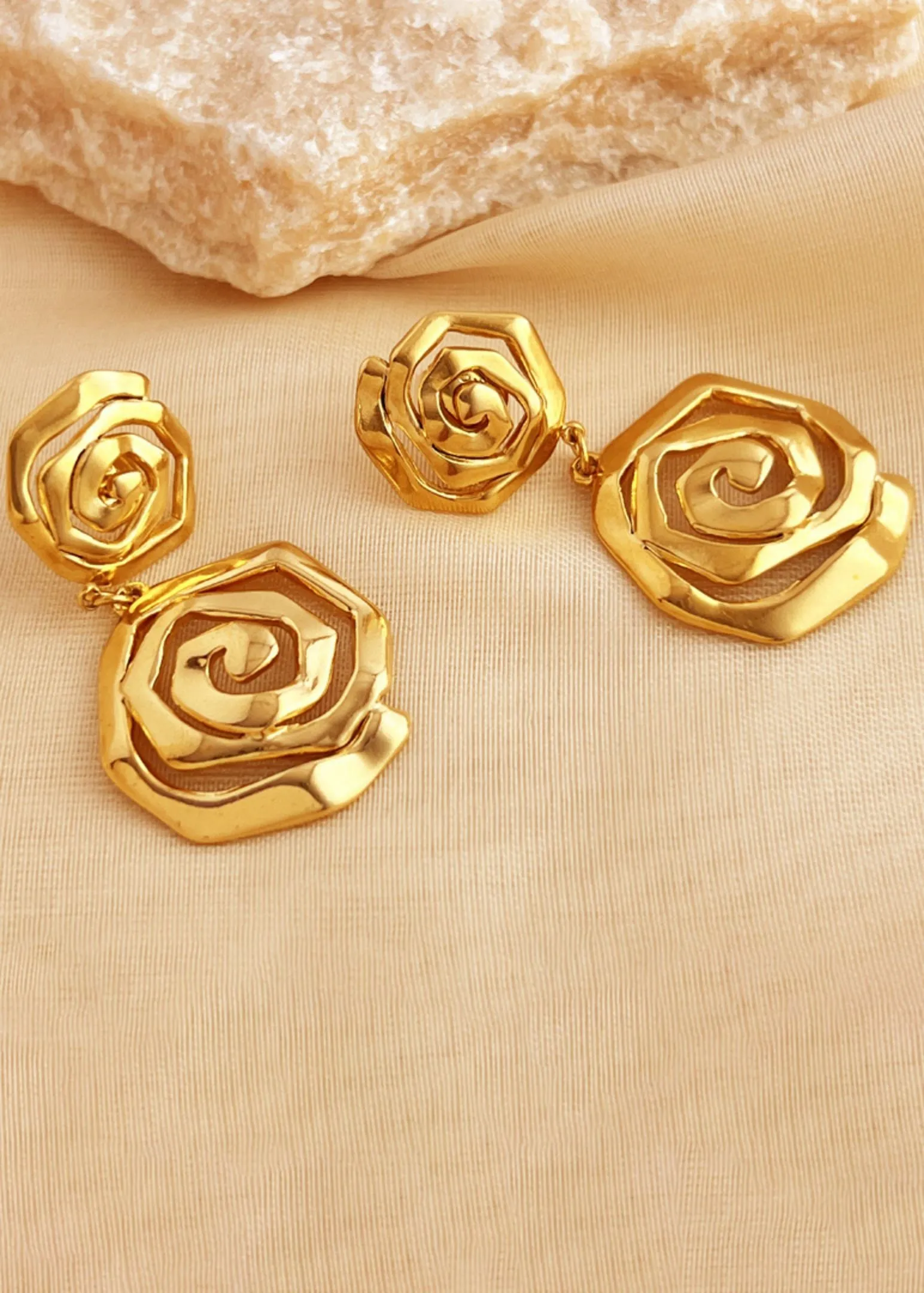 Double Swirl Drop Earrings