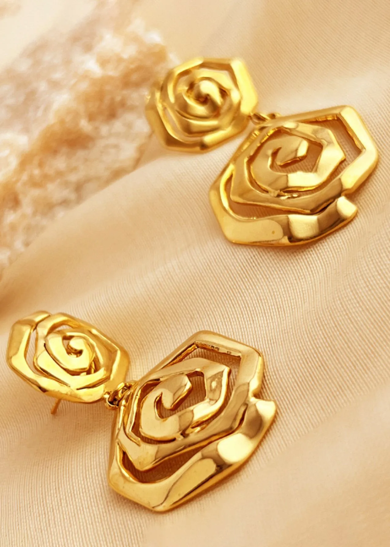 Double Swirl Drop Earrings