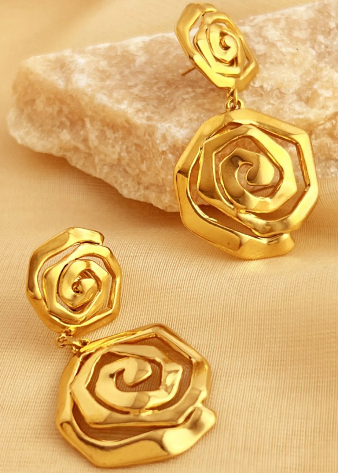 Double Swirl Drop Earrings