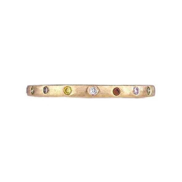 Dunes Narrow Multi-Color Diamond Brushed Band