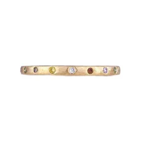 Dunes Narrow Multi-Color Diamond Brushed Band