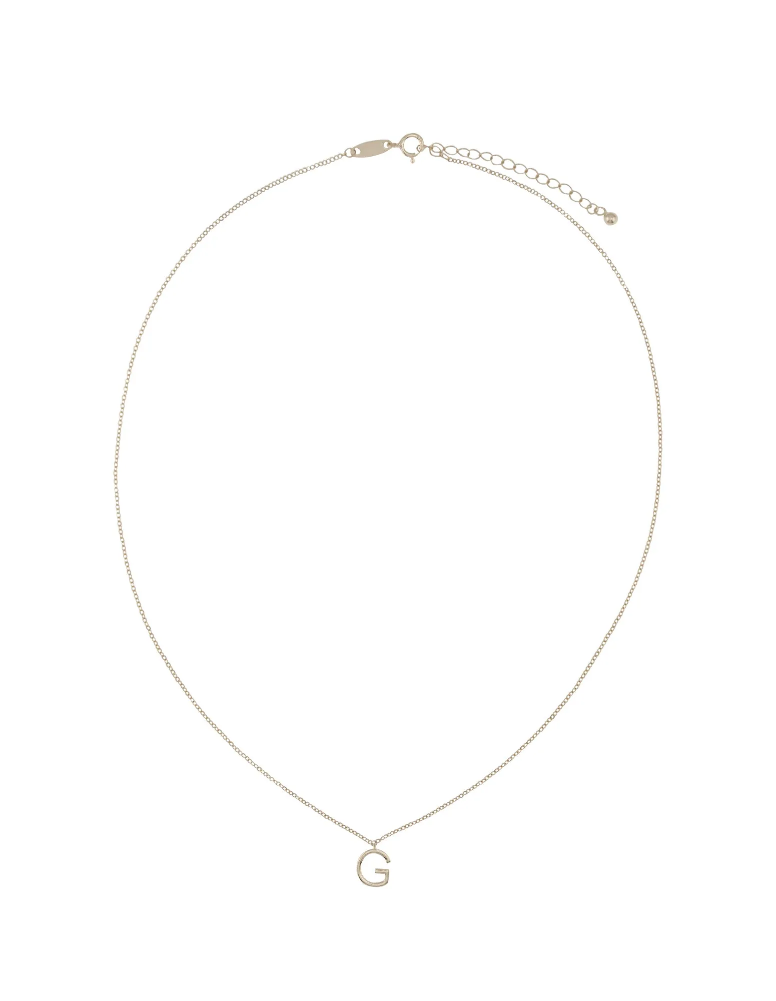 Elly Lou Timeless Initial Necklace - G - Silver