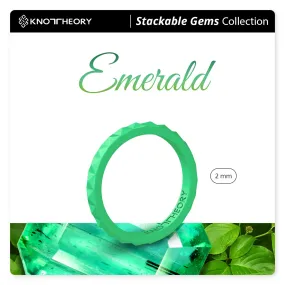 Emerald Green Pyramid Silicone Ring - Thin Stackable Band