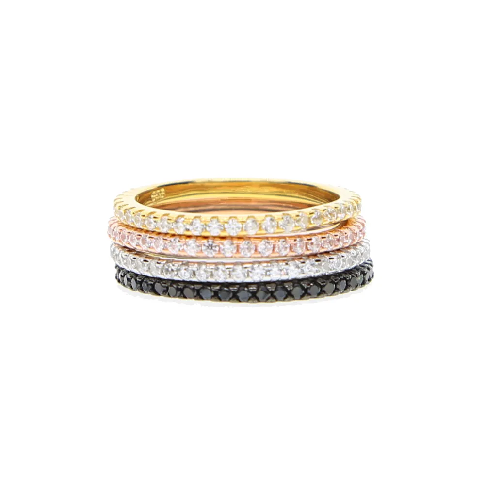 engagement band 4 colors stackable ring set