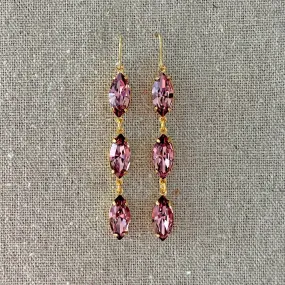 Extra Long Dangling Marquise Earrings