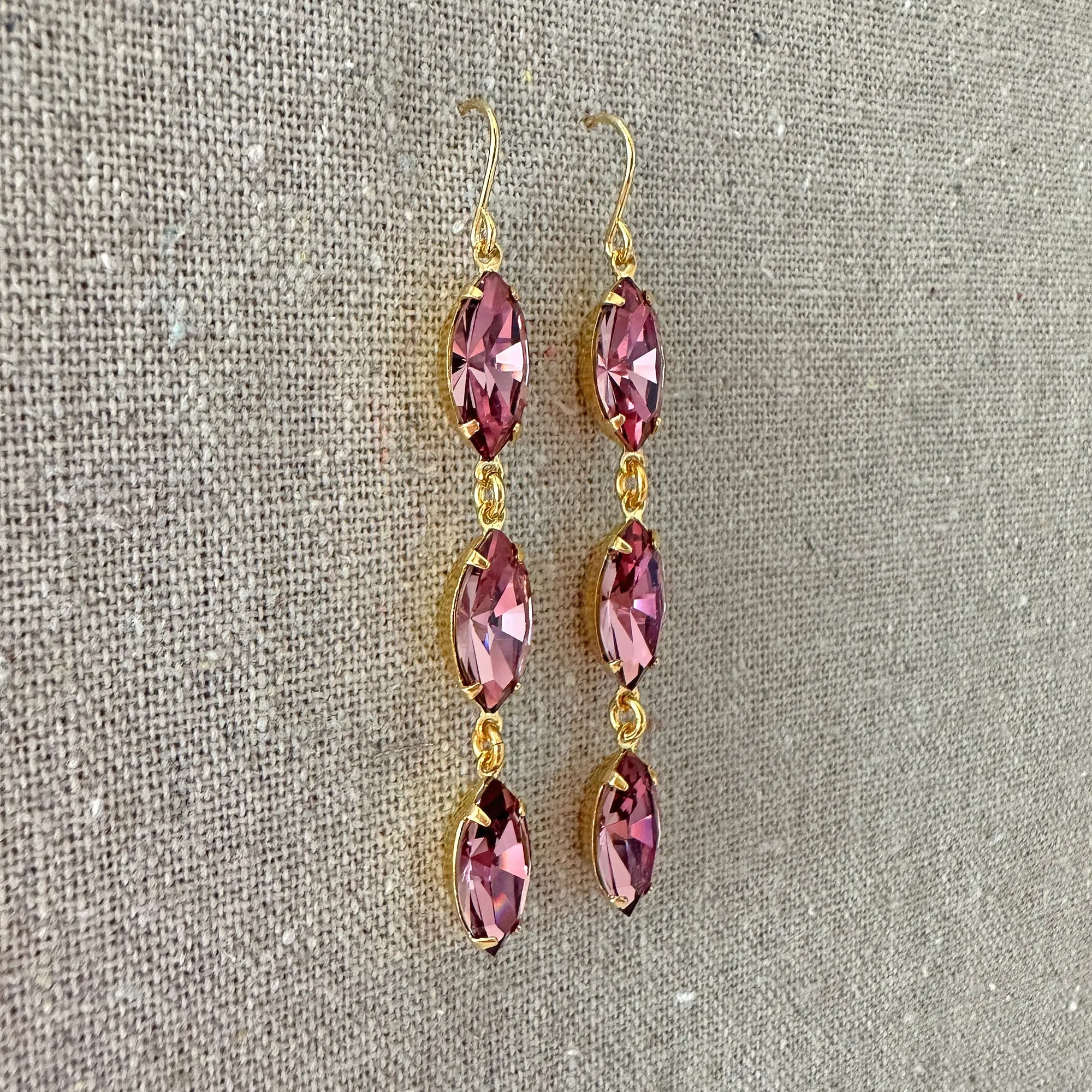 Extra Long Dangling Marquise Earrings