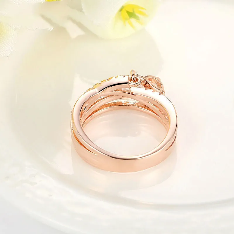 Fashion Gold Plated Bohemia Ring for Lady Wedding with Water Drop Pendant Special Store Jewelry