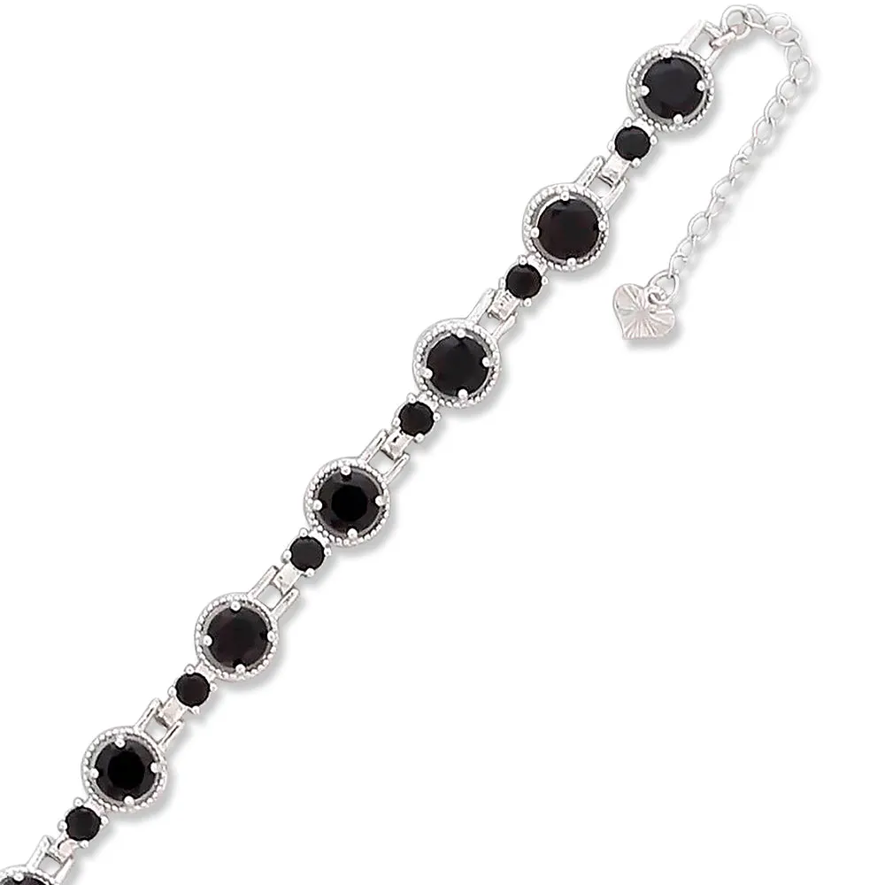 Full Stones CZ Anklet A 2108 (S) BK