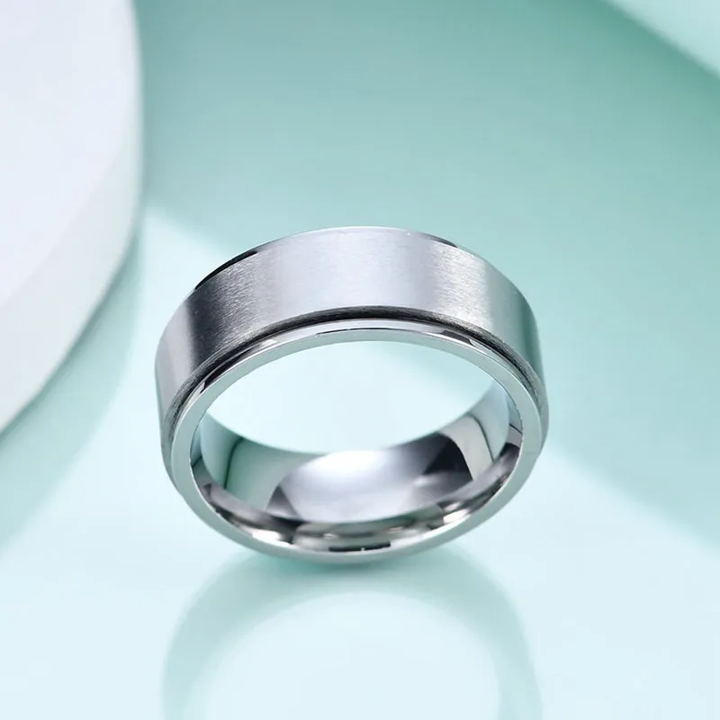 Funki Buys | Rings | Unisex Rotating Spinner Wedding Band 1Pc