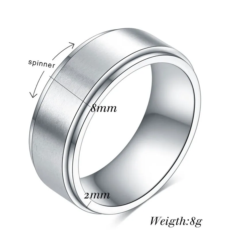 Funki Buys | Rings | Unisex Rotating Spinner Wedding Band 1Pc